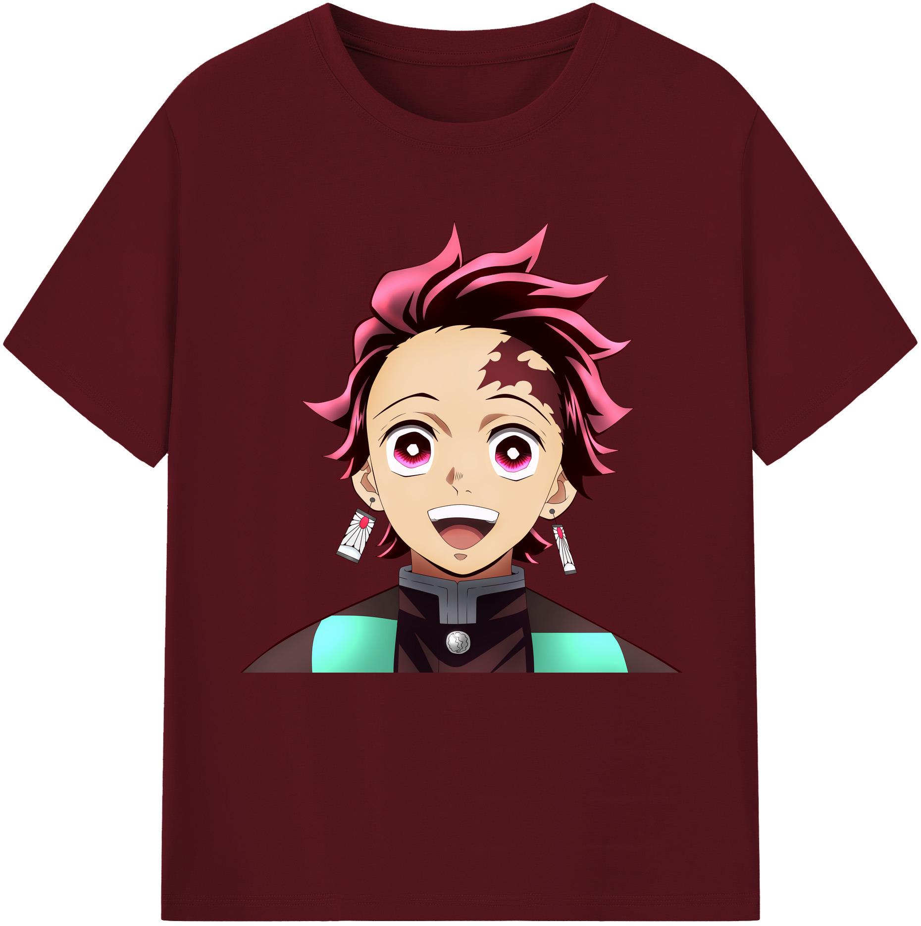 （画像用） 鬼滅の刃 竈門 炭治郎／かまど たんじろう Kamado Tanjirou 綿100％半袖Tシャツ（フロントプリント）